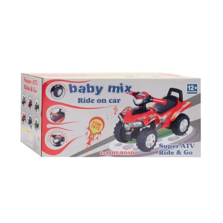 Dětské odrážedlo se zvukem Čtyřkolka Baby Mix šedá - Image 9