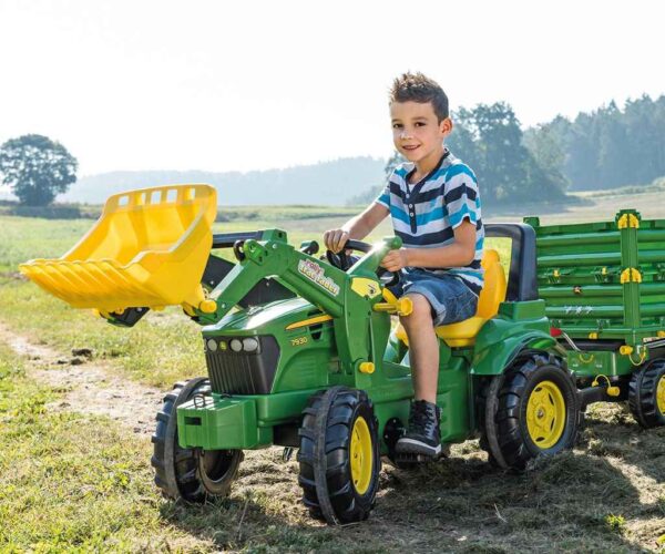 Šlapací traktor nakladač Rolly Toys John Deere Farmtrac zelený - Image 9